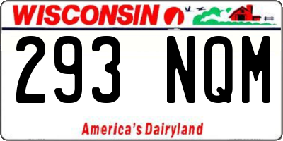 WI license plate 293NQM