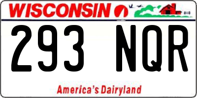 WI license plate 293NQR