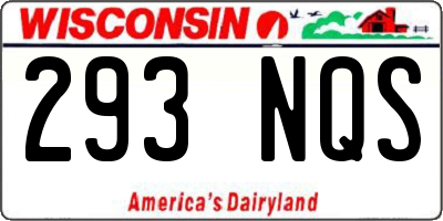 WI license plate 293NQS