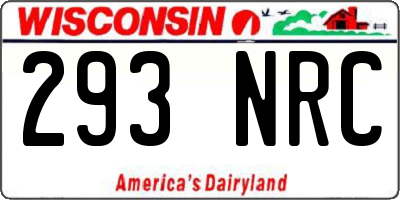 WI license plate 293NRC