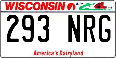 WI license plate 293NRG