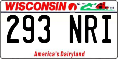 WI license plate 293NRI