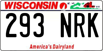 WI license plate 293NRK