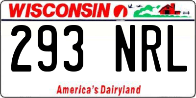 WI license plate 293NRL