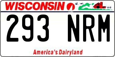 WI license plate 293NRM