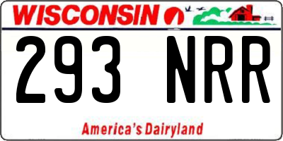 WI license plate 293NRR