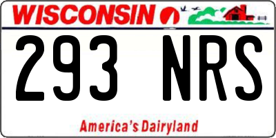 WI license plate 293NRS