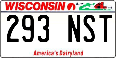 WI license plate 293NST