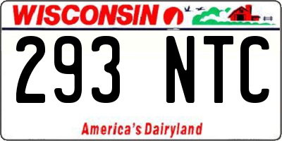 WI license plate 293NTC