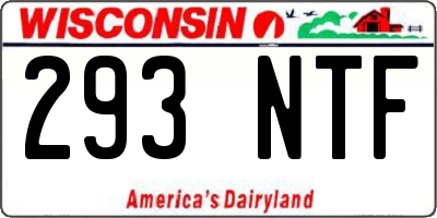 WI license plate 293NTF