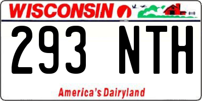 WI license plate 293NTH