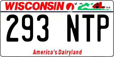 WI license plate 293NTP