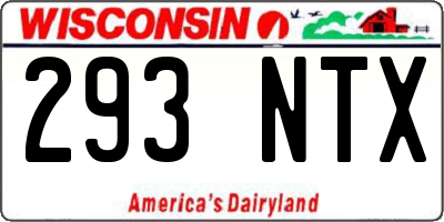 WI license plate 293NTX