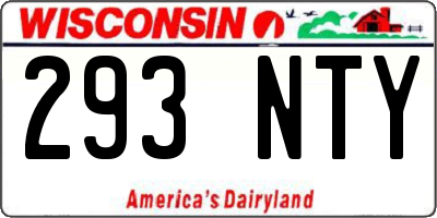 WI license plate 293NTY