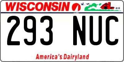 WI license plate 293NUC