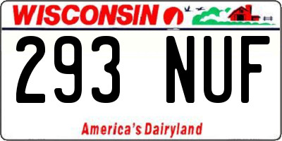 WI license plate 293NUF
