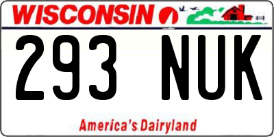 WI license plate 293NUK