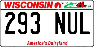 WI license plate 293NUL