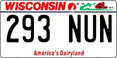 WI license plate 293NUN