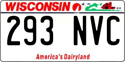 WI license plate 293NVC