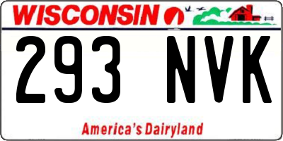 WI license plate 293NVK