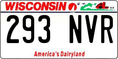 WI license plate 293NVR