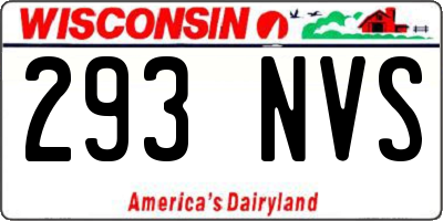 WI license plate 293NVS