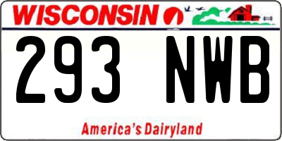 WI license plate 293NWB