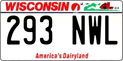 WI license plate 293NWL