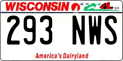 WI license plate 293NWS