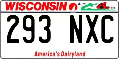 WI license plate 293NXC
