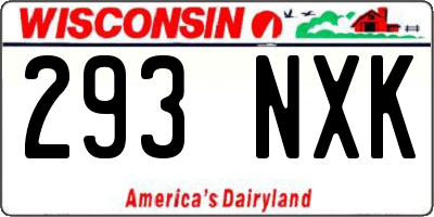 WI license plate 293NXK
