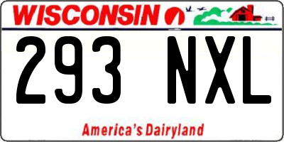 WI license plate 293NXL