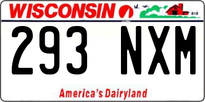 WI license plate 293NXM