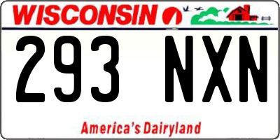 WI license plate 293NXN
