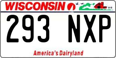 WI license plate 293NXP