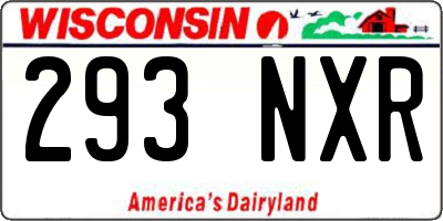 WI license plate 293NXR