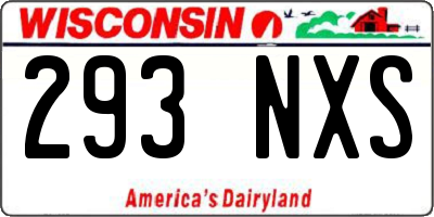 WI license plate 293NXS