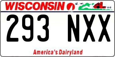 WI license plate 293NXX