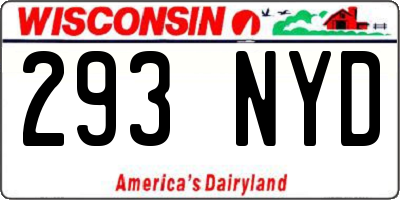 WI license plate 293NYD