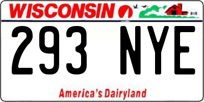 WI license plate 293NYE