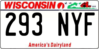 WI license plate 293NYF