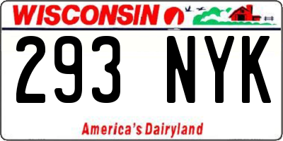 WI license plate 293NYK