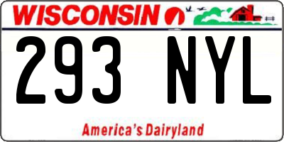 WI license plate 293NYL