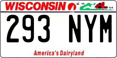 WI license plate 293NYM