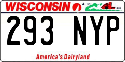 WI license plate 293NYP