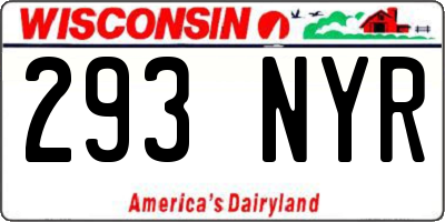 WI license plate 293NYR