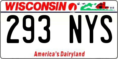 WI license plate 293NYS