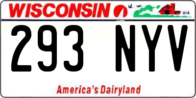 WI license plate 293NYV