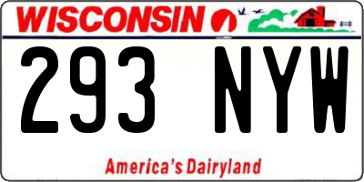 WI license plate 293NYW